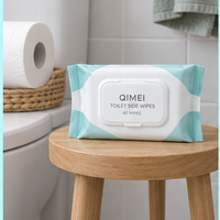 Lingettes pour toilettes OEM, 40 lingettes, emballage à couvercle rabattable, marque privée