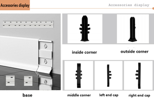 Plinthe suspendue à boucle en aluminium double couche de 60mm facile à installer pour projet de décoration de la maison plinthe de sol en métal - Product Image 3