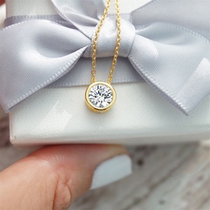 Brillant coloré CZ pierre <span class=keywords><strong>de</strong></span> <span class=keywords><strong>naissance</strong></span> collier rond en acier inoxydable lien chaîne collier Boutique <span class=keywords><strong>naissance</strong></span> pierre Zircon collier pour les femmes - Product Image 5