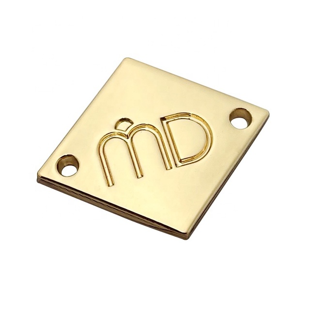 Factory Price Silver Small Brand logo Custom Engraved Metal Tag Plate for Clothing