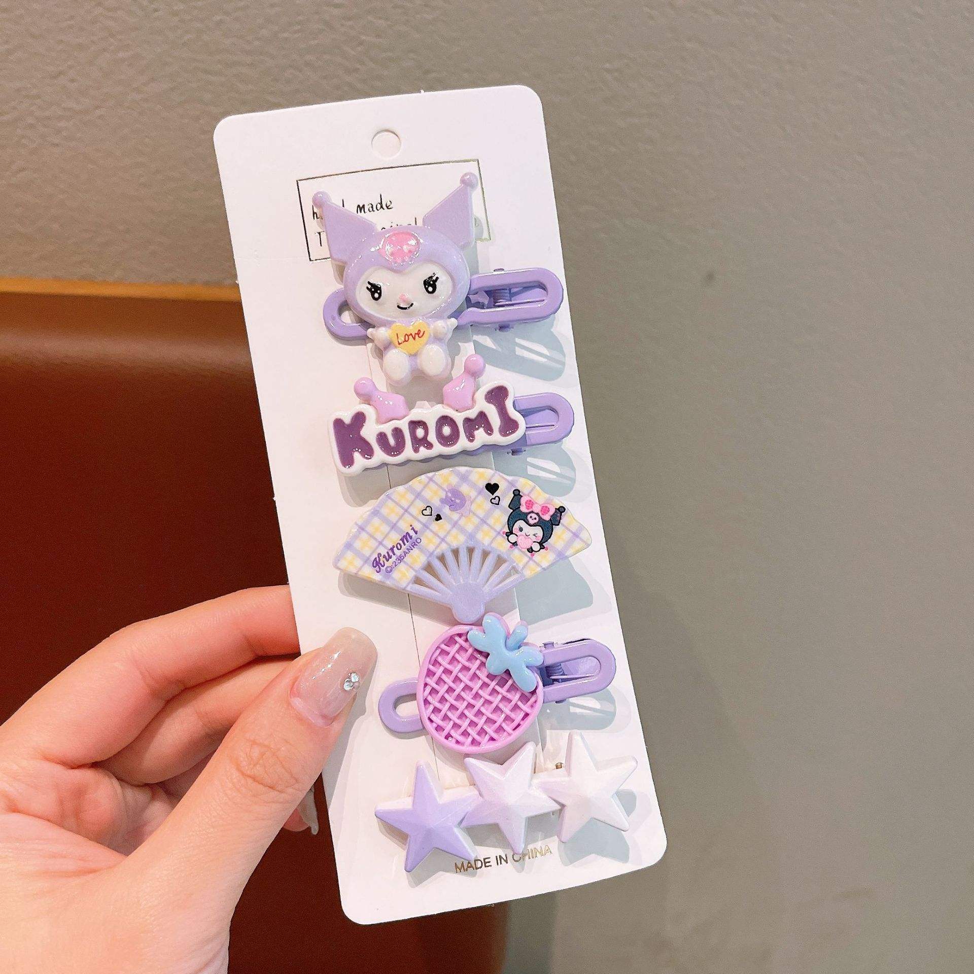 5 Purple Kuromi Five - piece Hairpin Set Card Pack