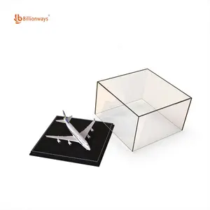 Caixa acrílica personalizada, caixa acrílica transparente com cubo base organizador plexiglass armário de brinquedo caixas de exibição de bolo estojos de acrílico