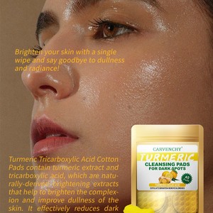 Herbal Stock Kojic Acid Cleansing Pads Gentle Exfoliating Cotton <b>Sheet</b> With Turmeric For Facial Care - Product Image 3
