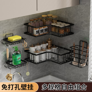 Étagère d'angle moderne à 2 niveaux en métal pour cuisine et salle de bain avec design de drainage, multifonctionnelle et gain de place - Product Image 5