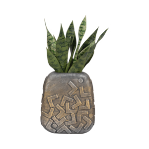 Vaso in ceramica astratto testurizzato con design geometrico, scultura decorativa per soggiorno e camera da letto - Product Image 2