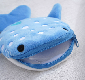 10cm trẻ em Cá mập sang trọng dây kéo ví tiền xu cho lứa tuổi 8-13 bên sử dụng cáp dữ liệu bao bì phụ kiện mặt dây chuyền - Product Image 4