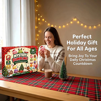 Calendrier de l'Avent Squishy en forme de Boulette de Noël, Compte à rebours de 24 jours, Boîte mystère surprise, Jouets promotionnels anti-stress à récupération lente, Cadeau