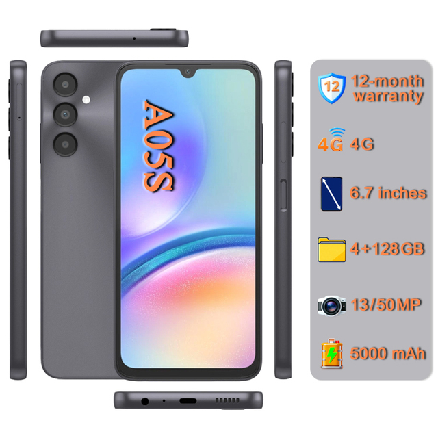 Wholesale High Quality Original Mobile Phones A05S 128GB [50MP Camera] [Dual SIM Card] Unlocked 4G Smartphone A05S