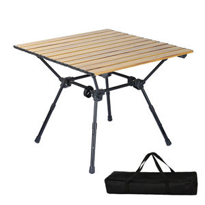 Outdoor <b>Portable</b> Compact Egg Roll Aluminum Alloy Roll-Up Folding Ultralight Camping <b>Table</b> With Storage Bag - Product Image 3