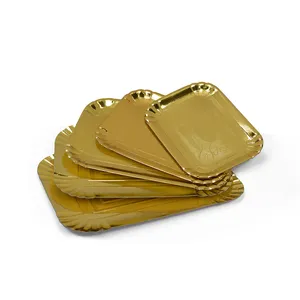 Kunden spezifische BPA FREE Food Grade Geburtstags feier Container Kraft papier Golden Plate