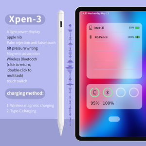 Hoạt Động Stylus Bút Chì Kép Sạc Chế Độ Không Dây Loại C Từ Lòng Bàn Tay Từ Từ chối Cảm Ứng Điện Trên Nghiêng Bằng Văn Viết Một-Núm Vú Đầu Bút - Product Image 2