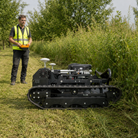 Tondeuse à gazon autotractée à commande à distance, sans fil, à moteur essence 4 temps, 6 m/h, la moins chère au monde, avec chenilles en caoutchouc