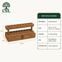 Porte-stylo en bois massif avec support pour téléphone portable, organiseur de bureau multifonctionnel pour le bureau et la décoration de la maison