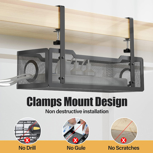 Cesta organizadora metálica <span class=keywords><strong>para</strong></span> cables, superventas al por mayor, <span class=keywords><strong>para</strong></span> gestión de cables en escritorios, cocinas, baños y escritorios de pie. - Product Image 6