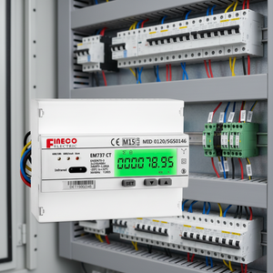 มิเตอร์ไฟฟ้าอัจฉริยะ Fineco EM737 พร้อมจอ LCD แสดงผล IoT รองรับแรงดันไฟฟ้า 3*230/400V 1.5(6)A สามเฟส แบบสองทิศทาง ได้รับการรับรอง MID/SGS รุ่น EM737 CT Smart M - Product Image 3