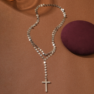 INS Collana con ciondolo a croce Bi-colore impermeabile 316L in acciaio inox vendita calda Design rosa <span class=keywords><strong>fiore</strong></span> Christian <span class=keywords><strong>simbolo</strong></span> all'ingrosso basso - Product Image 6