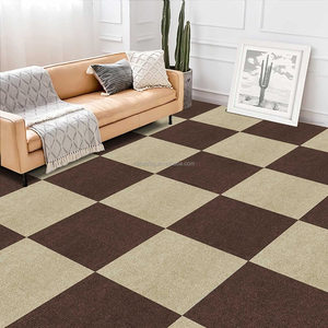 Ensembles de tapis auto-adhésifs modernes en carrés, antidérapants, rembourrés, lavables, en polyester, réversibles, fabriqués à la machine, à peler et coller - Product Image 4