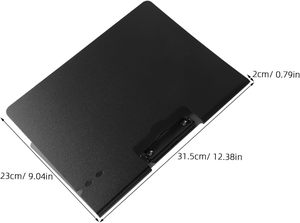 2 thư mục với clip bên kim loại, đa chức năng cho văn phòng và trường học, quản lý tập tin A4, màu đen và màu xám. - Product Image 2