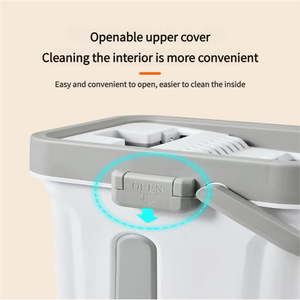 Serpillère auto-nettoyante rotative à 360 degrés avec tête rectangulaire, manche en acier inoxydable, légère, pour nettoyage intérieur, seau réutilisable - Product Image 4