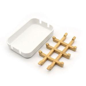 Bathroom Accessories <b>Bamboo</b> Fiber <b>Soap</b> Bars Box for Shower - Product Image 3