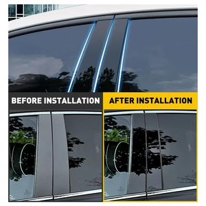 Cho pors-che <span class=keywords><strong>Panamera</strong></span> 2009 2016 xe Glossy cửa màu đen Trung Tâm Cửa sổ giữa cột Dải PC trụ cột phụ kiện Bìa - Product Image 2