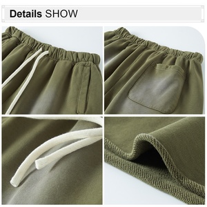 Unisex French Terry Cotton <strong>Shorts</strong> Vintage Print Logo <strong>Shorts</strong> Loose Sports Men Fashion Acid Wash <strong>Shorts</strong> - Product Image 4