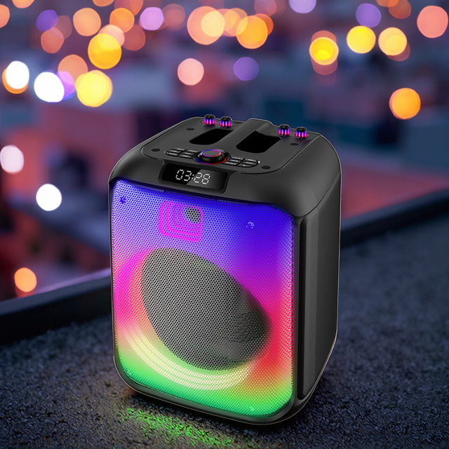 Ningda Factory 12-Inch RGB LED Flame Light Bluetooth Speaker NDR-102A Outdoor Stand 40W Power Battery Operated