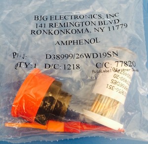 ขั้วต่อ D38999/26wd19swbrn Bjg แบบวงกลม 19 ตำแหน่ง พร้อมสายเคเบิลสำหรับติดตั้ง - Product Image 1
