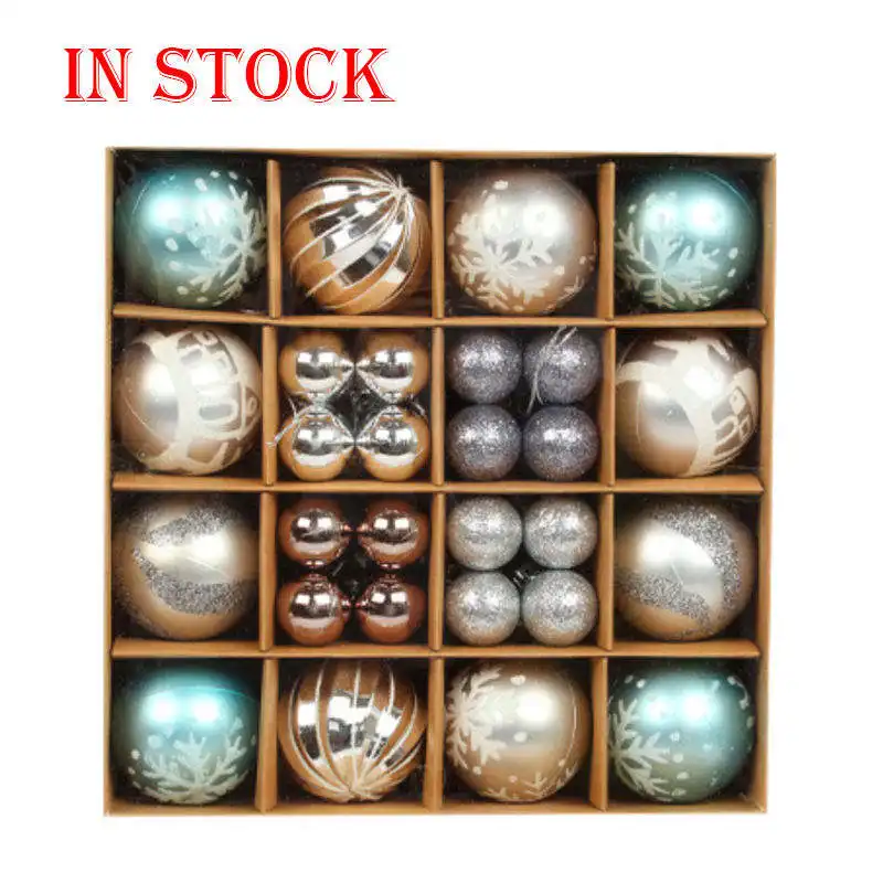 Venta al por mayor suministros para manualidades adornos colgantes de Navidad bolas de Navidad de plástico inastillable para la decoración del árbol de Navidad