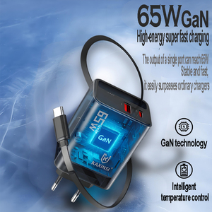 Los productos que se venden mejor 65W Smart Super Fast Charger Protocol Rugged Durable Ranura de almacenamiento para ahorrar espacio Control de temperatura inteligente - Product Image 4