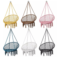Chaise suspendue de style vent nordique balançoire en corde de coton tissé à la main panier de hamac extérieur confortable