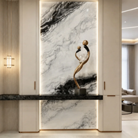 Grande dalle de marbre blanc Paia Stone, finition polie, durable, écologique, imperméable, design moderne, escalier, hall, villa, intérieur