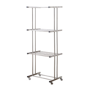 Étagère de rangement commerciale en acier inoxydable avec roulettes pour salon de coiffure et station de lavage de voiture - Conception verticale du sol au plafond - Product Image 5