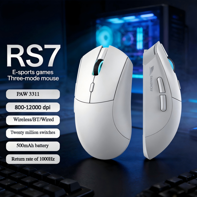 Wireless Mouse 12000DPI Silent Click Ergonomic Paw3311 Wireless Mouse Gaming Office Wireless Mouse