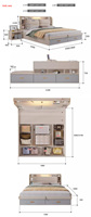 Lit de luxe multi-lits en bois massif maison moderne hôtel grand espace de stockage garçon fille lit Queen chambre principale lit Double King Size