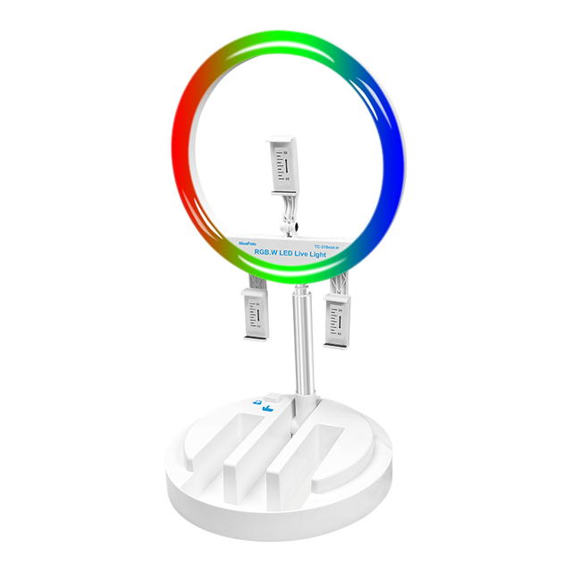 Nicefoto 10W TC-318RGB.W Quick Set up LED Live Light Ring Light 12 Inch Bi-color 3200-6500k Video Lights Changeable 110-220v 120