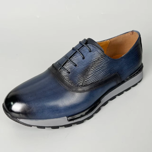 Zapatos Casuales de Cuero Vacuno Genuino para Hombre, Hechos a Mano, con Cordones, Transpirables, Antideslizantes, con Suela de Goma, para Caminar al Aire Libre - Product Image 3