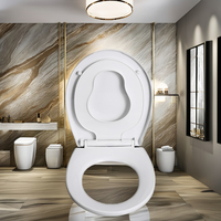 Siège de toilette en plastique à fermeture douce pour enfants et adultes, design européen, deux-en-un, avec plaque de protection, garantie 5 ans, moderne