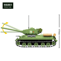 QuanGguan 100063, Segunda Guerra Mundial, tanque soviético T34, juguete de construcción, modelo militar, juguete ensamblado de partículas pequeñas, tanque militar de Rusia