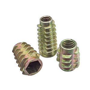 Inserts filetés métriques M4 M5 M6 M8 M10 en alliage de zinc plaqué, filetage droit, entièrement filetés pour l'assemblage de meubles - Product Image 4