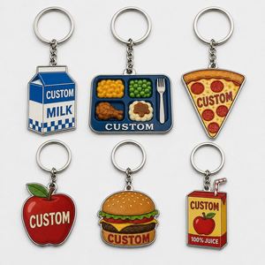 Llaveros Personalizados al por Mayor con Diseño de Comida Escolar Americana, Cadenas Clásicas de Comida de Cantina, Regalos Nostálgicos para el Campus, Llavero de Recuerdo - Product Image 1