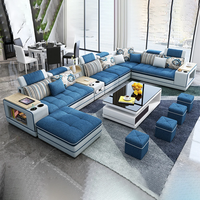 KEHUI canapé modulable ensemble moderne en piel en forme de U salon luxe haute qualité velours cuir tissu nuage canapé modulaire