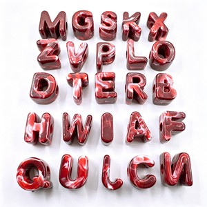 Perles Alphabet en Acrylique Épais Effet Marbre, Grand Trou, Lettres A-Z, pour Fabrication de Bijoux DIY, Porte-clés, Bracelets, Chaînes de Téléphone, Vente en Gros - Product Image 4