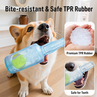 Jouet flottant interactif et durable en TPR pour chiens, design bouteille de vin et balle de tennis (résistant aux morsures, pour l'exercice et l'élimination de l'ennui)