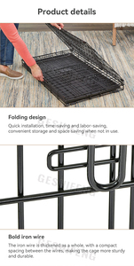 Wholesale 1pc <strong>Large</strong> Metal Iron Wire Pet Hotel Indoor <strong>Cage</strong> Black Tall <strong>Dog</strong> <strong>Cages</strong> Pet Kennel Breeding Exerc Pet <strong>Cages</strong> &amp; lion 70kg - Product Image 2