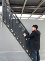 Escaliers pliants en fer pour usage intérieur/extérieur dans les petits appartements - Escalier de combinaison personnalisé pour loft et bâtiment à étages superposés