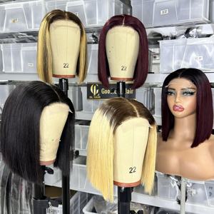 Peluca de Cabello Humano Vietnamita Virgen Sdd P4/27 con Reflejos Piano, Lista para Usar, Precortada, Estilo Bob Corto, Sin Pegamento - Product Image 4