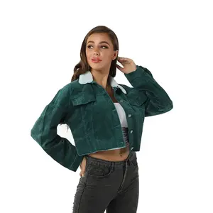 Nhà Sản Xuất Bán Buôn Thời Trang Bạn Trai Phong Cách Phụ Nữ Mới Nhất Hot Bán Item Crop Denim Áo Khoác Phụ Nữ