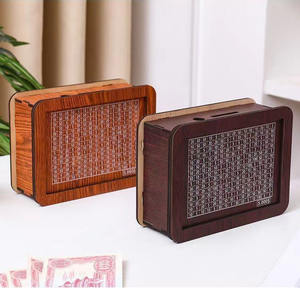 Tirelire en <span class=keywords><strong>bois</strong></span> de haute qualité avec compteur, tirelire artisanale pour enfants créatifs, objectif d'épargne de 10 000 euros - Product Image 1