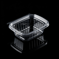 Tamper evident wegwerp voedselcontainer van transparant PET met scharnierend deksel en breekbare verzegeling, groothandel voor afhaalmaaltijden